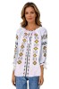 Bluza dama tip ie R256 alb/portocaliu , marimea 2XL, Casual, Bumbac