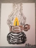 TABLOU PE PANZA CU SASIU NOU 24X30 CM LAMPA PRET DOAR 20 LEI PICTOR FLORIAN