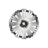Cumpara ieftin Set 4 Capace Roti Autohelix MSA&reg; potrivite jantelor de 16 inch, pentru Skoda Nou Alb-Negru, model Active Crom