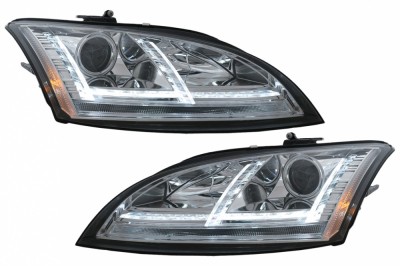 Faruri Xenon LED DRL Audi TT 8J (2006-2010) Crom Semnal Dinamic Performance AutoTuning foto