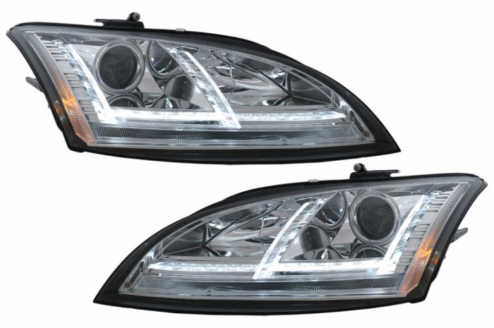 Faruri Xenon LED DRL Audi TT 8J (2006-2010) Crom Semnal Dinamic Performance AutoTuning