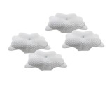 Set de 4 perne ortopedice pentru gat Karll, spuma cu memorie/fibre de bambus, alb, 40 x 60 x 12-14 cm