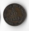 Moneda 5/10 soldo 1862 - Lombardia, Europa, Cupru (arama)