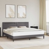 vidaXL Cadru de pat cu benzi LED Gri 180 x 200 cm Piele artificială 42028030