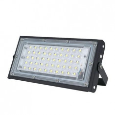 Proiector LED Slim 50W, 6500K, negru, Proiector LED exterior IP65 220V