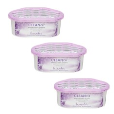 Set 3 absorbante umiditate Clean Air, suprafata 35 mp, 3 x 100 gr, aroma lavanda