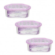 Set 3 absorbante umiditate Clean Air, suprafata 35 mp, 100 gr, aroma lavanda