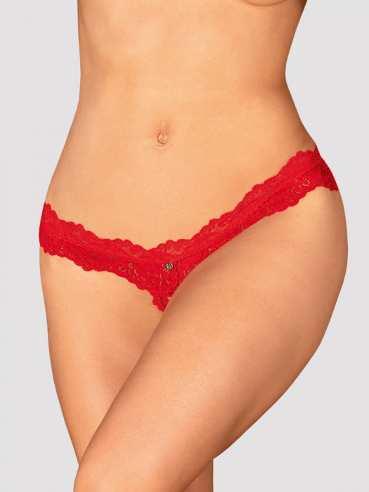 Chilot Amor Cherris crotchless thong Obsessive, Rosu, S/M