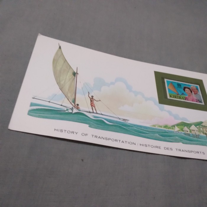 CARD SUVENIR CU TMBRU NESTAMPILAT /E MAI MARE CA CP/ KIRIBATI