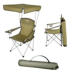 Scaun Camping Pliabil cu Parasolar Nils Camp NC3087, Gri,