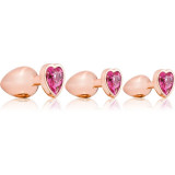 Cumpara ieftin Dream Toys Gleaming Love Silver Plug Set set de butt plug-uri Rose Gold Plug Set