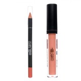 Set Luciu de Buze și Creion, USHAS, Matte Lips, Culoare Nude, Capacitate 3.8ml