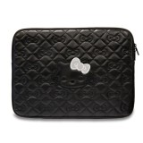 Husa pentru Laptop, 14 - Hello Kitty Sleeve Zip PU Quilted Bows (HKCSZPEKHBPK) - Black