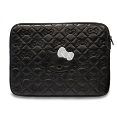Husa pentru Laptop, 14 - Hello Kitty Sleeve Zip PU Quilted Bows (HKCSZPEKHBPK) - Black