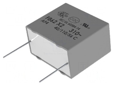 Condensator polipropilenă X2 F862 1uF 26x22x13mm &amp;plusmn;10% foto