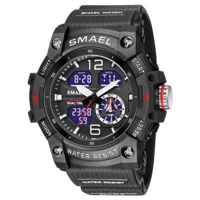 Ceas barbatesc Smael Sport Digital Cronometru Alarma Lumina Negru foto