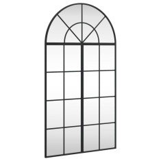 Oglinda de perete, negru, 60x110 cm, arcuita, fier