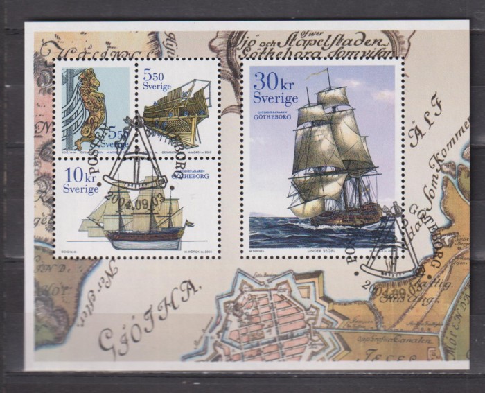 SUEDIA 2003 VAPOR MI. BL. 2367-2370 STAMPILA PRIMA ZI