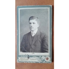 Fotografie tip CDV, tanar perioada interbelica