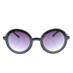 Ochelari de soare rotunzi cu rama neagra groasa si lentile mov degrade