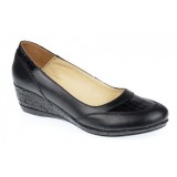 Pantofi dama piele naturala cu platforma - Mira Negru P12N