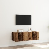 vidaXL Dulap de perete cu LED-uri, lemn vechi, 100x35x31 cm