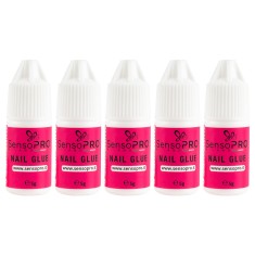 Lipici Unghii Tipsuri Nail Glue SensoPRO Milano, set 5 x 5g