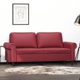 VidaXL Canapea cu 2 locuri, roșu vin, 140 cm, piele ecologică