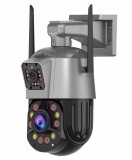 Camera supraveghere Cartela 4G/WIFI, Dubla 360&deg; 6MP