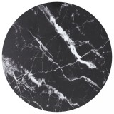 VidaXL Blat masă negru &Oslash;70x0,8 cm, sticlă securizată cu design marmură