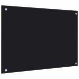 VidaXL Panou antistropi de bucătărie, negru 70x50 cm sticlă securizată