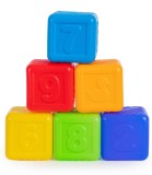Cuburi Colorate din Plastic cu Numere 6 Piese