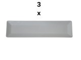 Set 3 tavi servire, ceramica, 30.5&times;8 cm, Alb Mat
