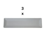 Set 3 tavi servire, ceramica, 30.5&times;8 cm, Alb Mat