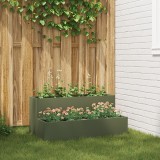 VidaXL Ghiveci de grădină cu 2 niveluri 100x60x45 cm Verde Măslin Oțel