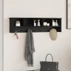 VidaXL Răcător de paltoane montat pe perete cu raft Stejar negru 874324