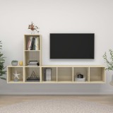vidaXL Set dulap TV, 3 piese, stejar Sonoma, PAL