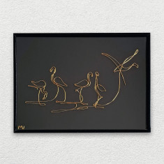 Tablou pasari Flamingo, 21×30 cm