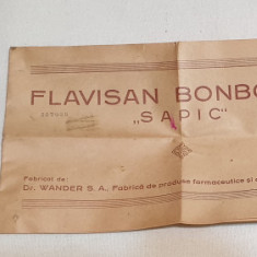 FLAVISAN - Bonboane - Cutie din tabla litografiata - SAPIC - S.A. anii 1930 RARA