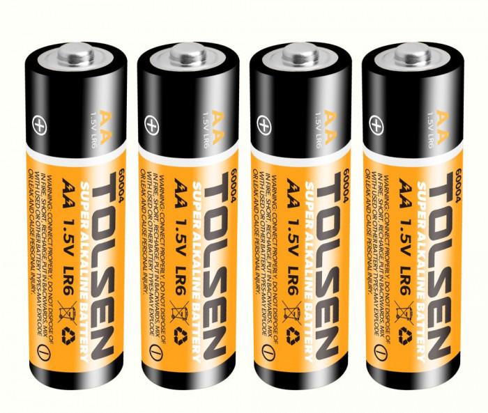 Baterii Super Alcaline AA, LR6, set 4 bucati, 1.5 V, zero me