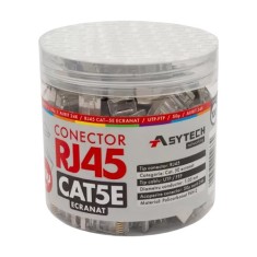 Mufa RJ-45 FTP Cat.5e, ecranata, 50&micro; (100 buc) RJ45M-CAT5E-50U-JAR