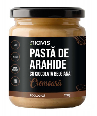 Pasta de Arahide cu Ciocolata Belgiana Cremoasa Ecologica 200 grame Niavis foto