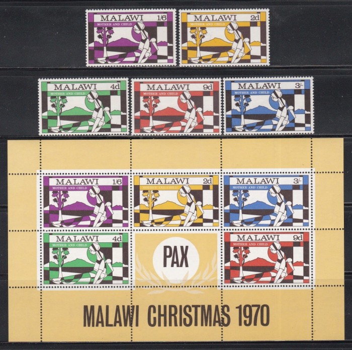 Malawi 1970 - Crăciun - Pace, Serie + Bloc, MNH