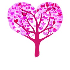 Sticker decorativ, Copac, Roz, 65 cm, 10211ST foto