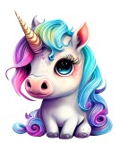 Sticker decorativ, Unicorn, Alb, 75 cm, 1202STK-2