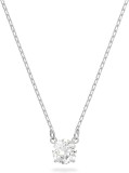 Cumpara ieftin Colier Swarovski Stilla Attract, taietura rotunda, alb, placat cu rodiu - SECOND