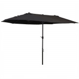 Cumpara ieftin Outsunny Umbrelă Dublă de Grădină cu Manivelă Oțel și Poliester Rezistent, 460x270x240cm, Negru | Aosom Romania