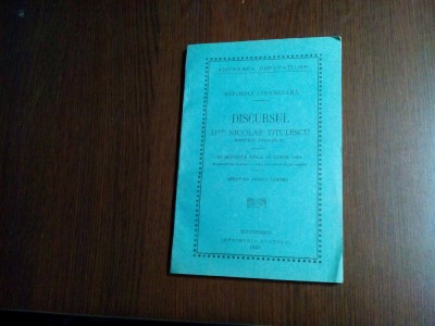 DISCURSUL D-lui NICOLAE TITULESCU - 10 Iun. 1921 - Reforma Financiara 1921, 131p foto