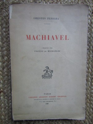 MACHIAVEL par ORESTES FERRARA , 1928 foto