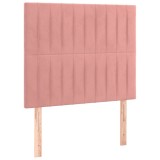 Cumpara ieftin Tablie de pat roz 90x5x118/128 cm catifea